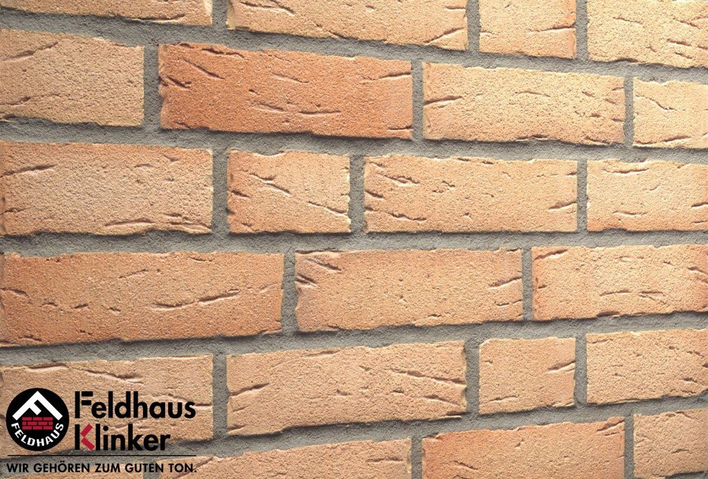 Фасадная плитка ручной формовки Feldhaus Klinker R696 Sintra crema duna NF14, 240*14*71 мм